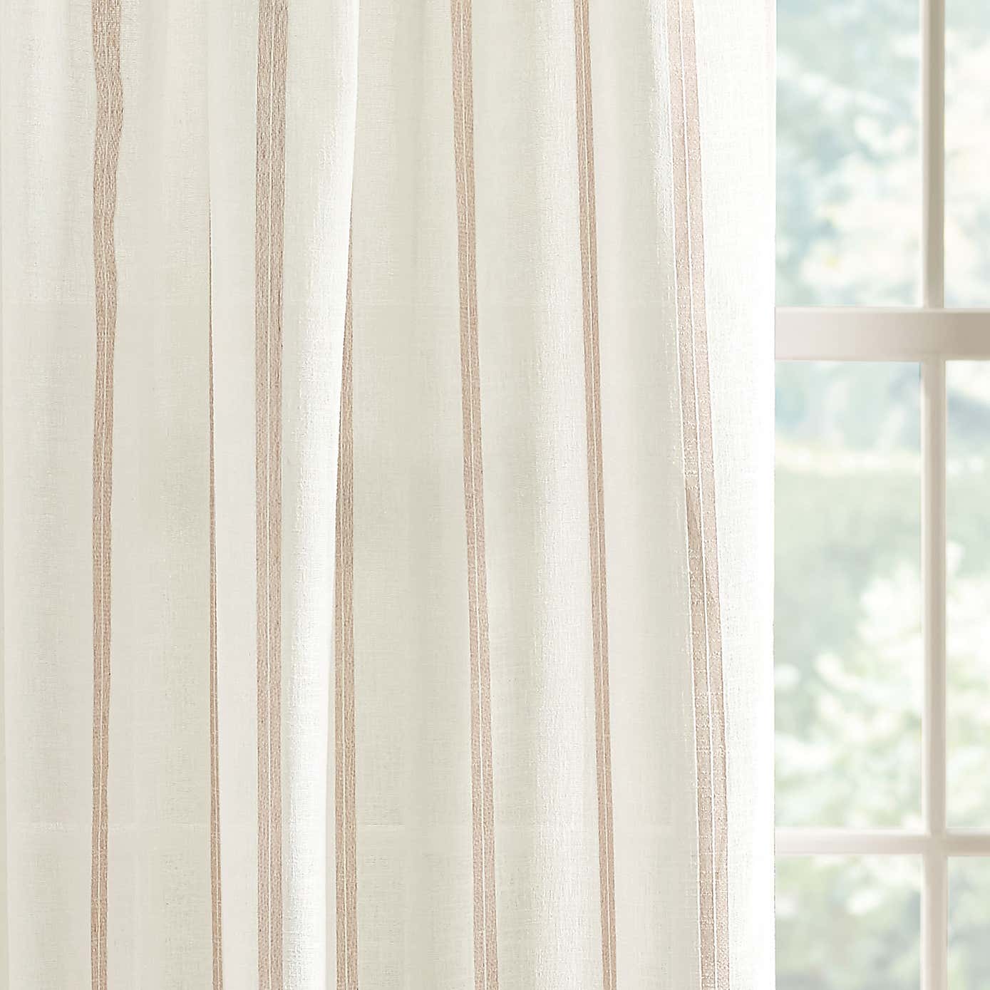 Boucle Stripe Tape Top Single Voile Panel