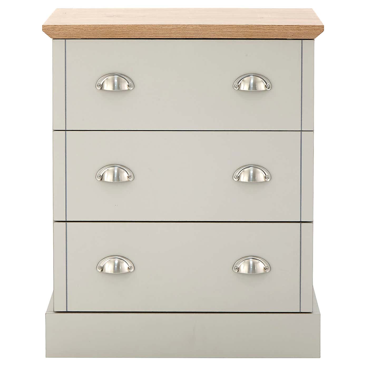Kendal 3 Drawer Chest, Grey