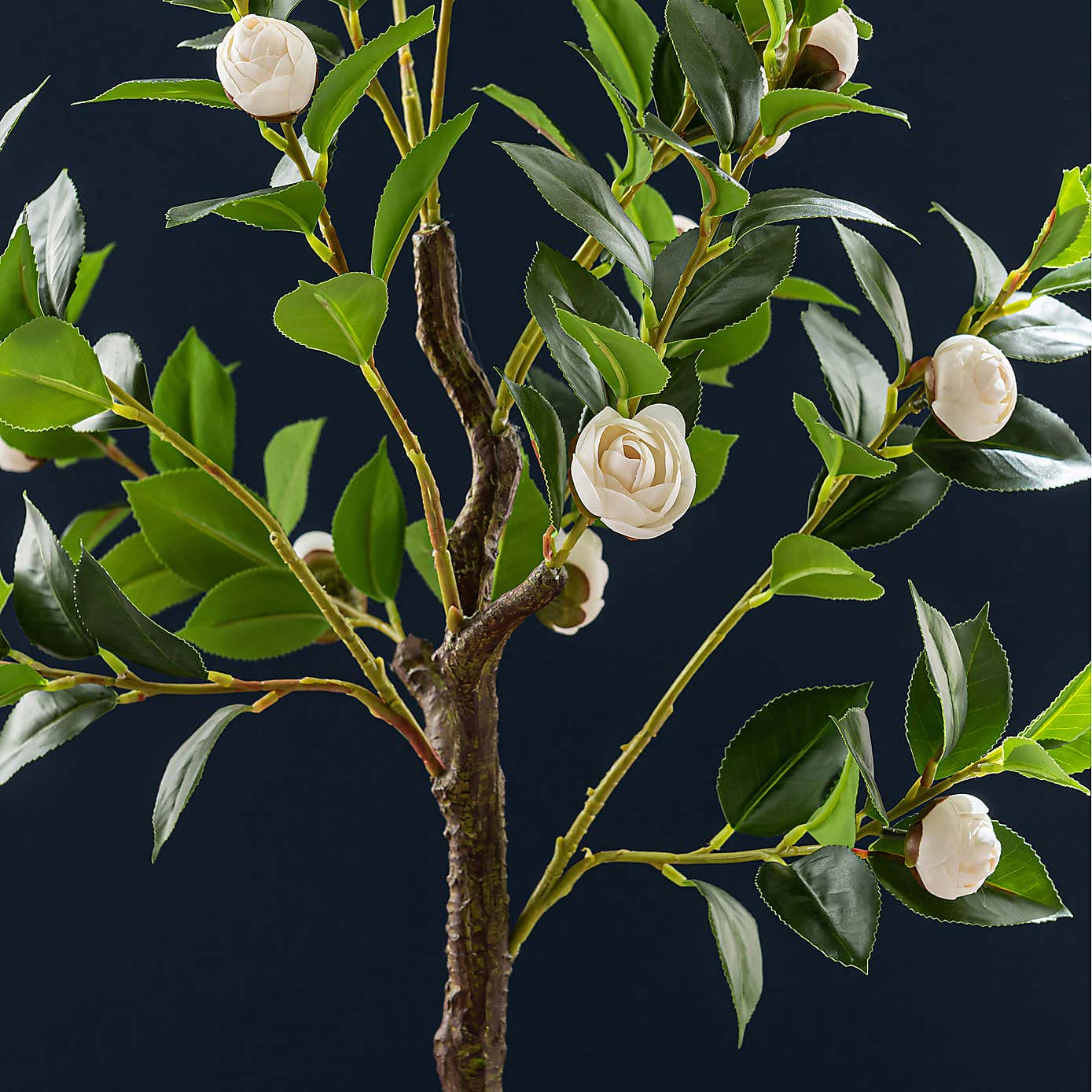 Artificial Camellia Tree in Black Plant Pot
