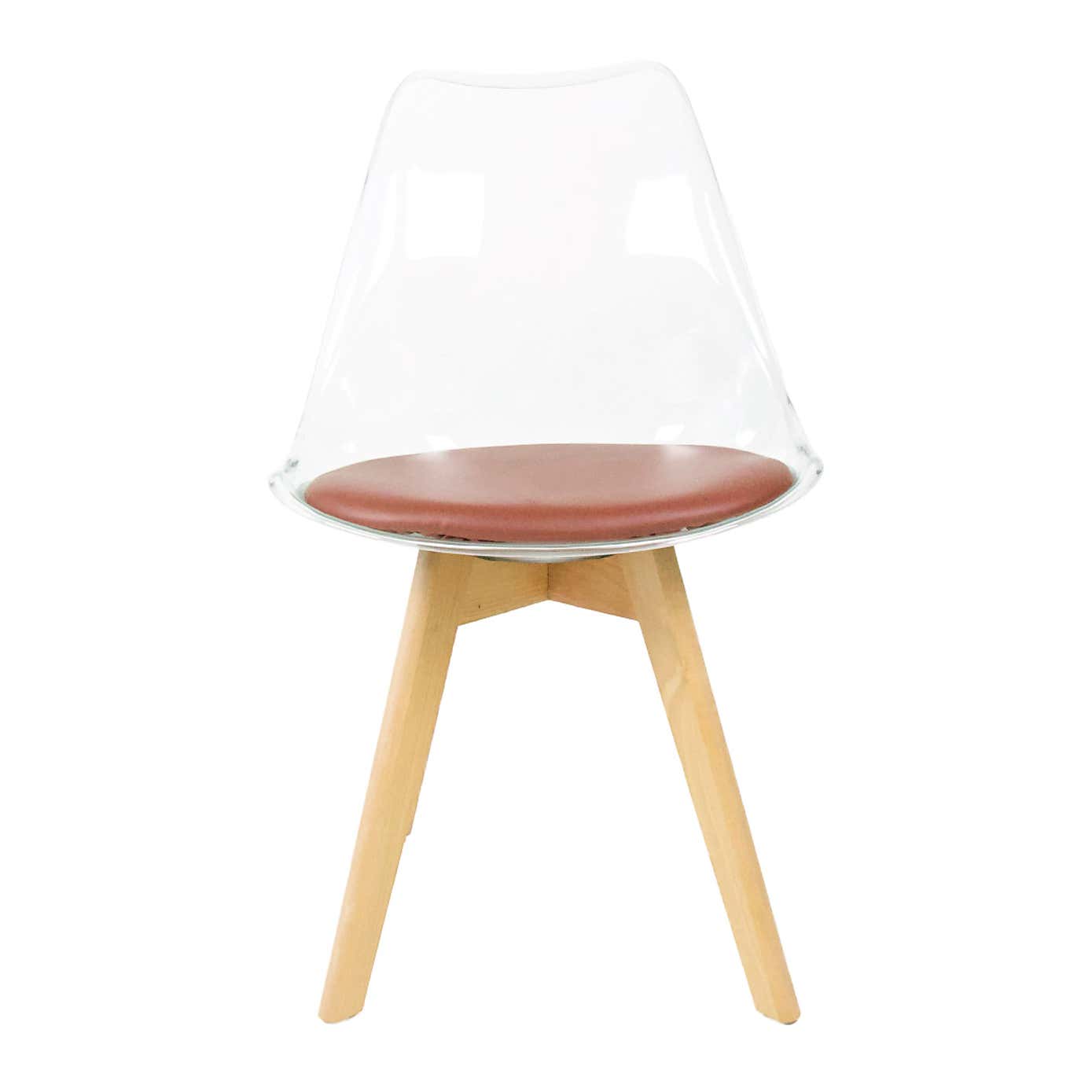 Fusion Living Soho Clear Plastic Dining Chair with Squared Legs