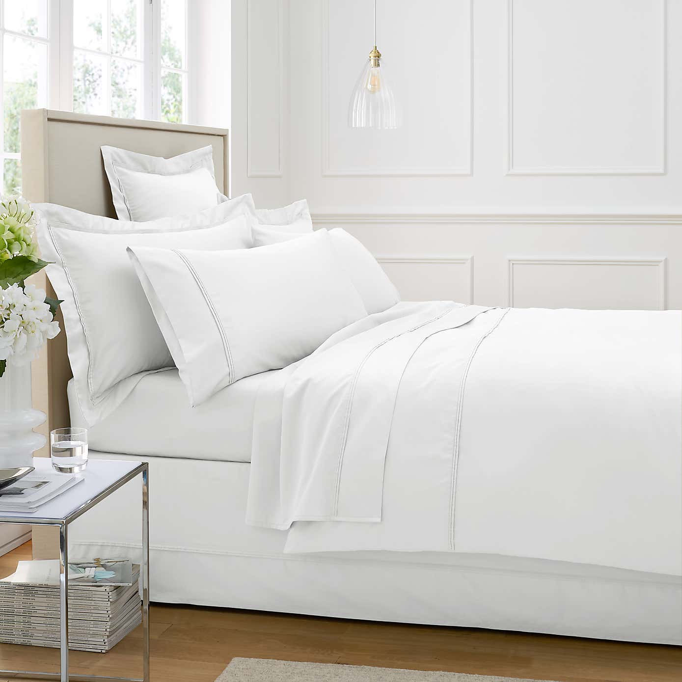 Dorma 500 Thread Count 100% Cotton Sateen Plain Flat Sheet