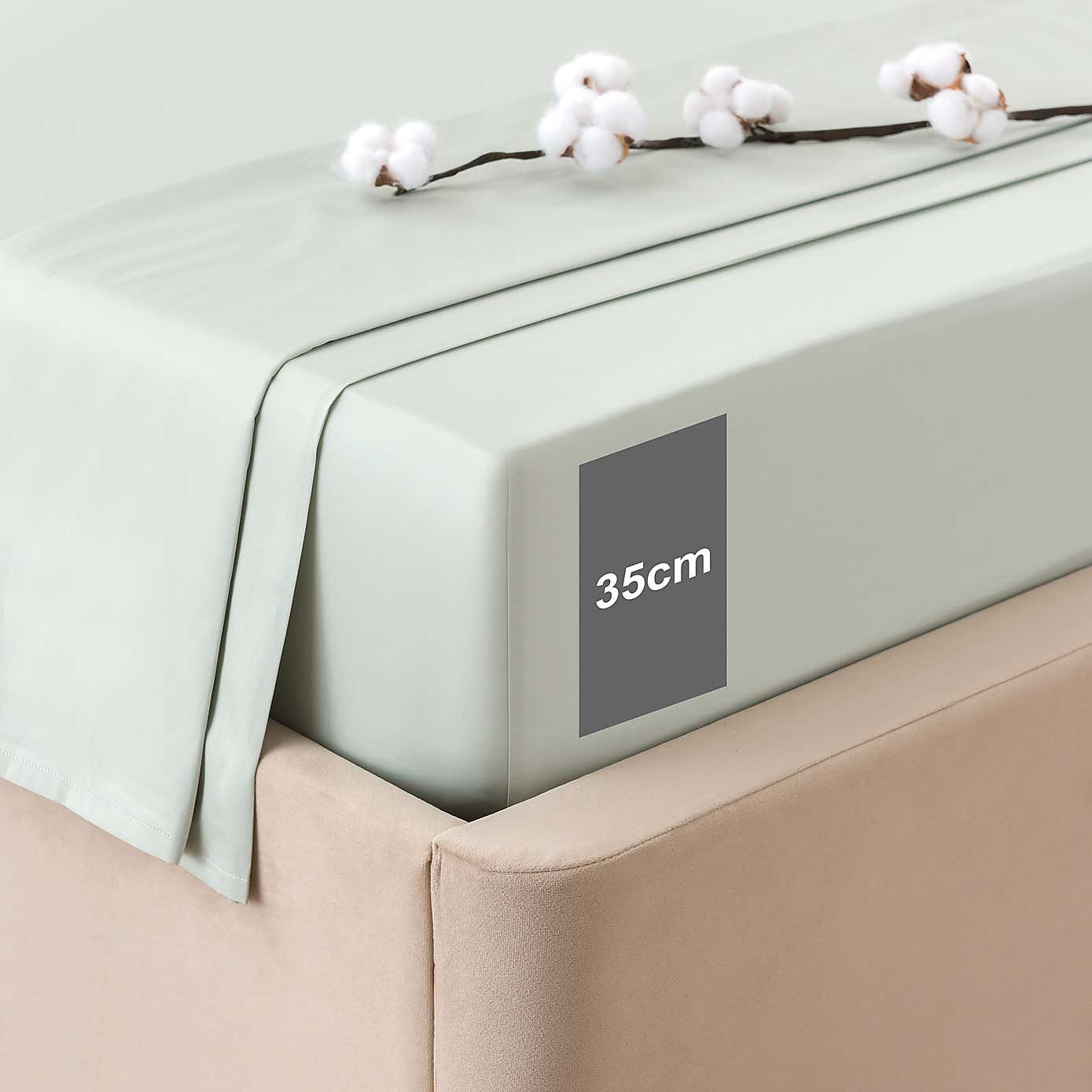 Dorma 300 Thread Count 100% Cotton Sateen Plain Fitted Sheet