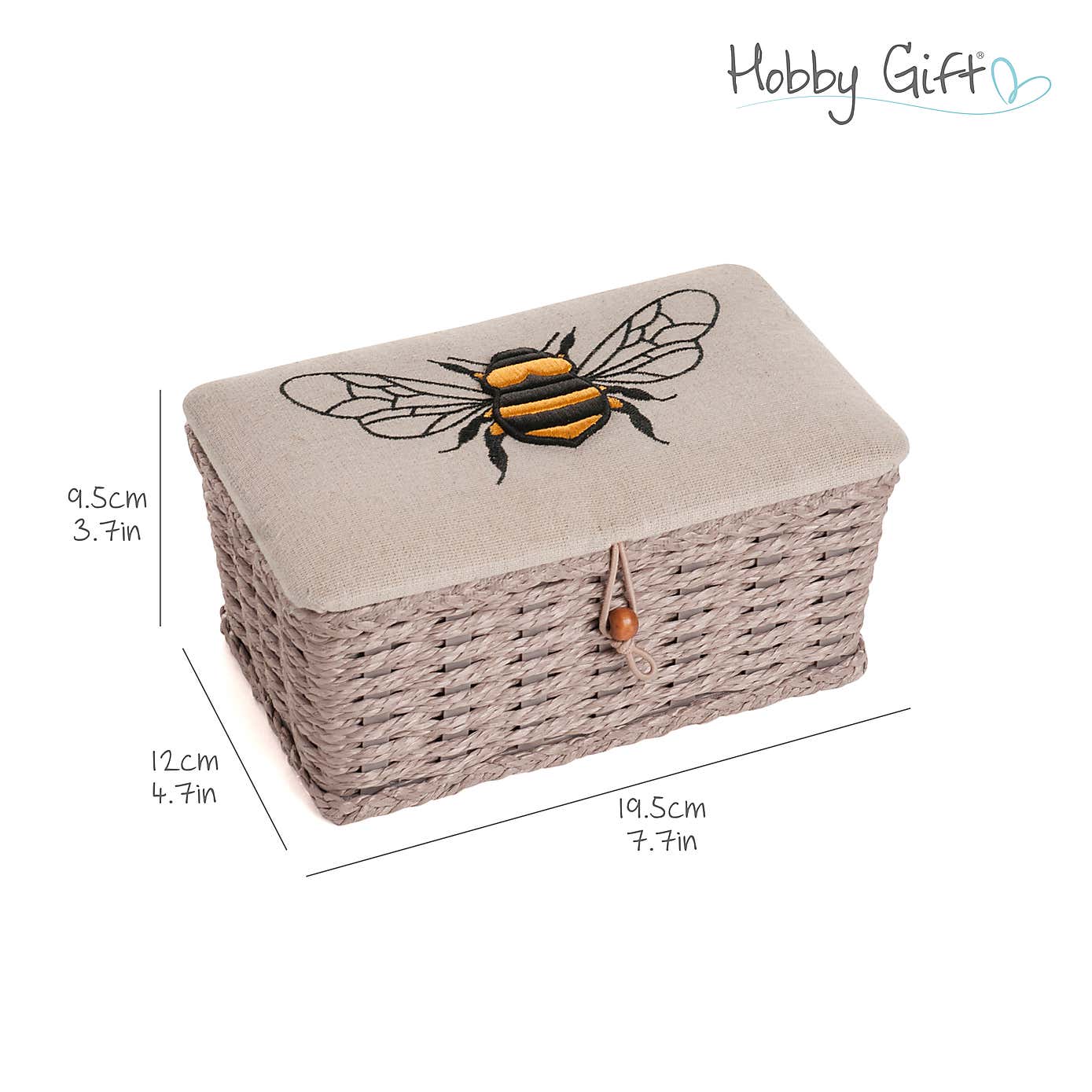 Hobby Gift Bee Small Linen Wicker Sewing Box
