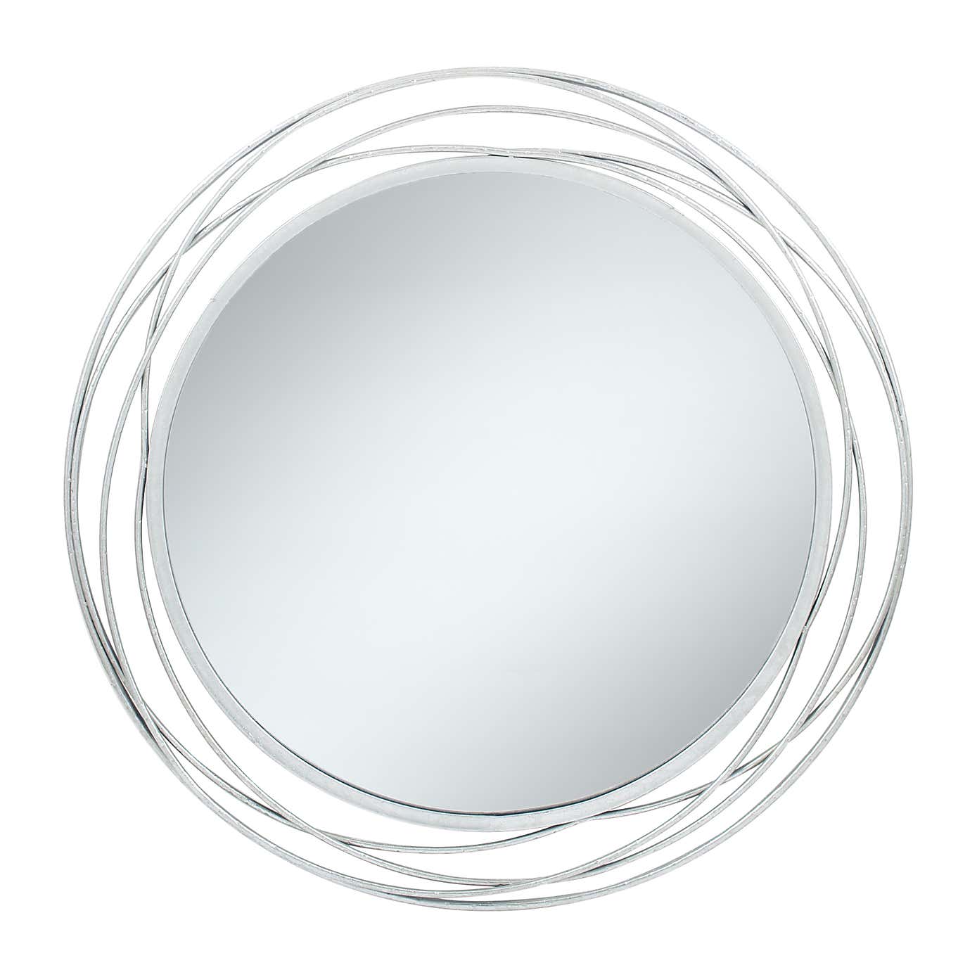 Metal Swirl Round Wall Mirror