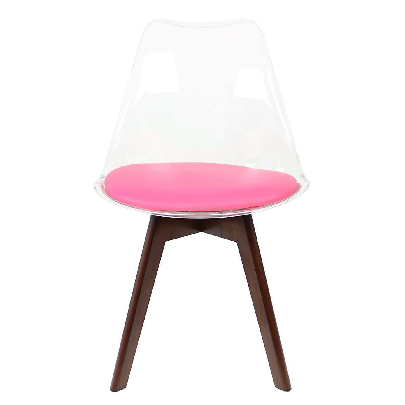 Fusion Living Soho Clear Plastic Dining Chair with Squared Legs