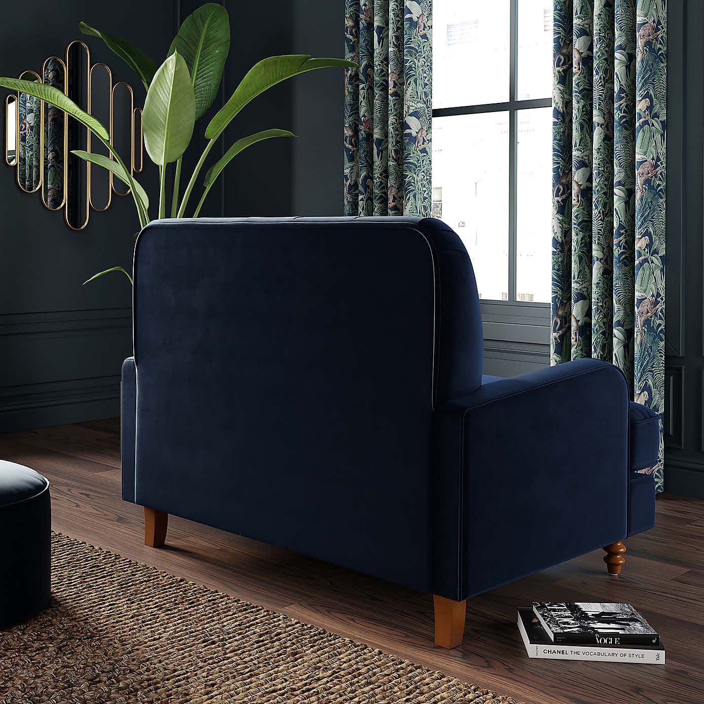 Beatrice Buttoned Velvet Snuggle Chair