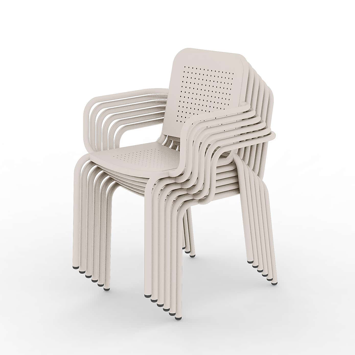 Porto 6 Seater Round Dining Set with Stacking Chairs