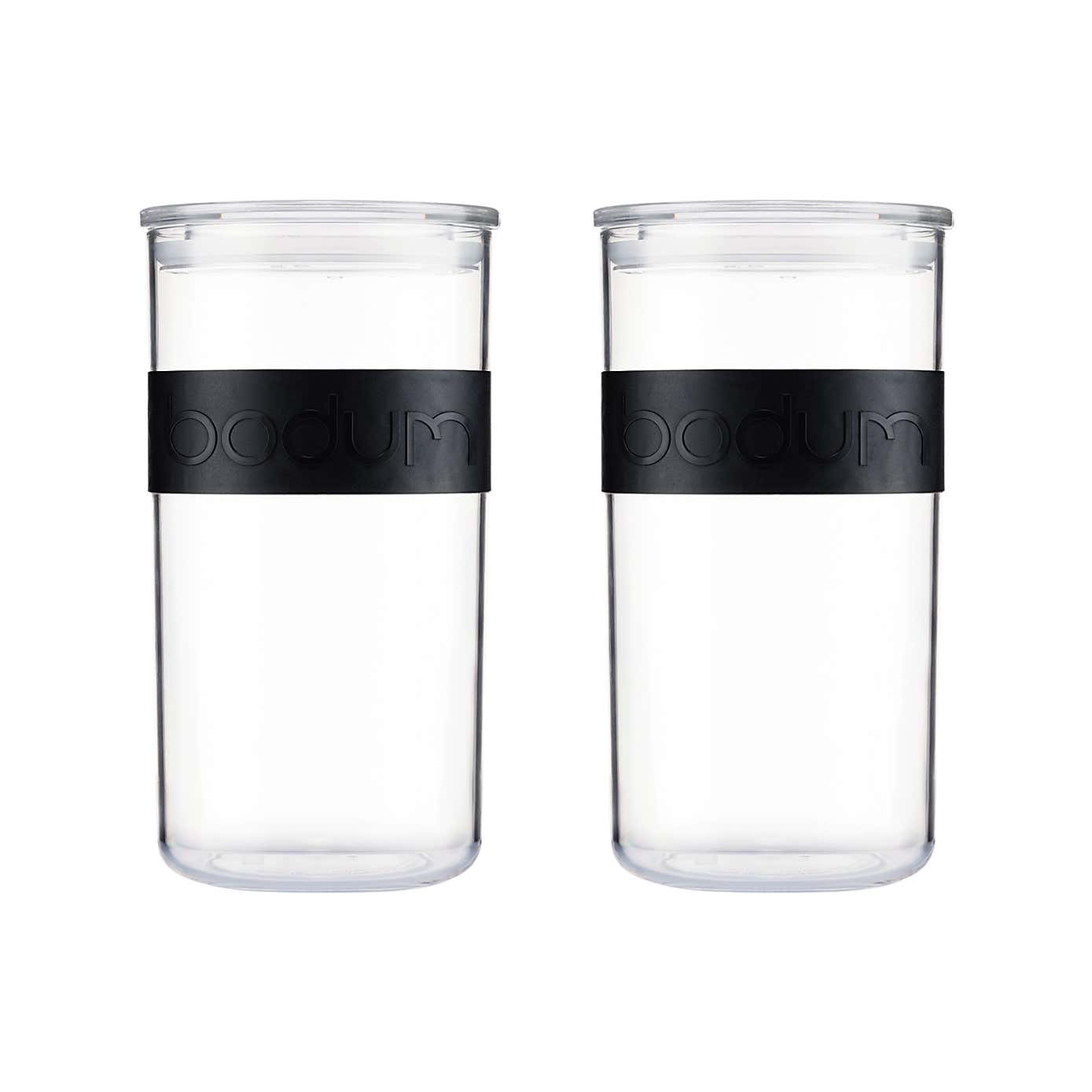 Bodum Presso Set of 2 Black Storage Jars