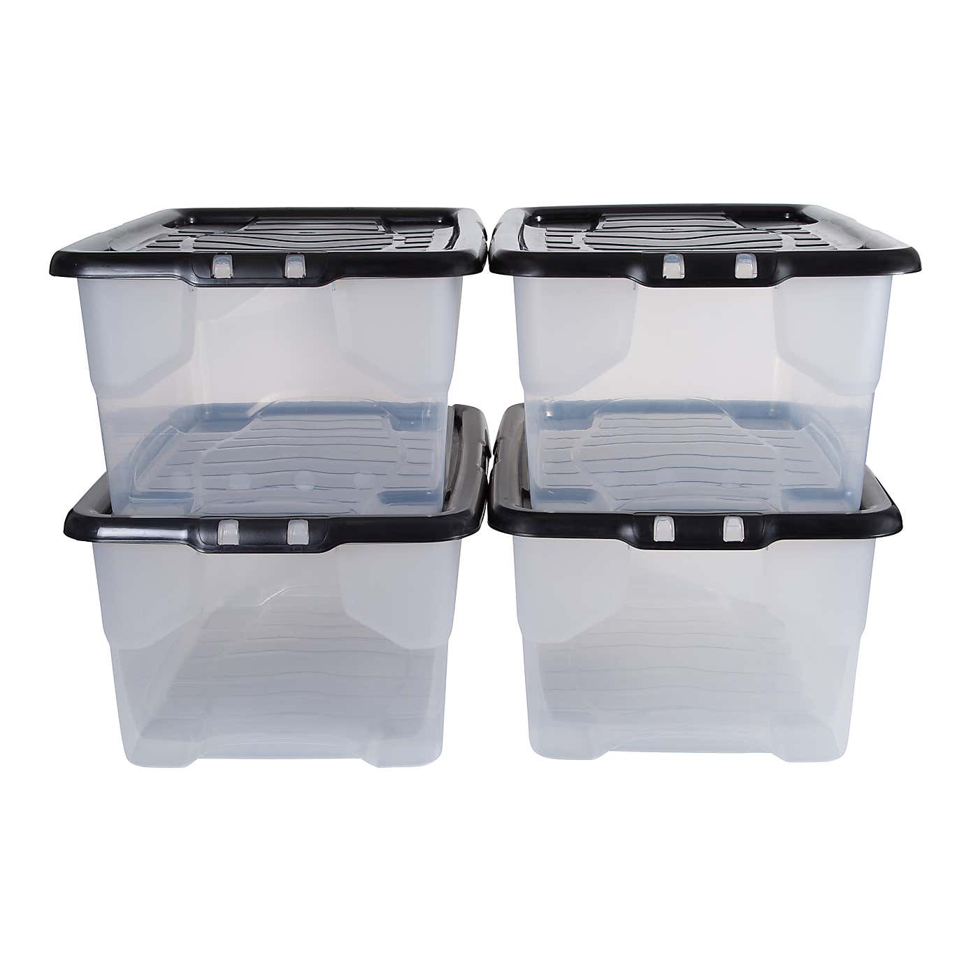 Set of 4 Strata 42L Curve Storage Box with Lids