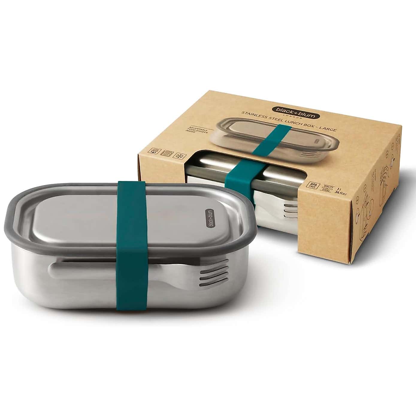 Black and Blum Stainless Steel Lunch Box