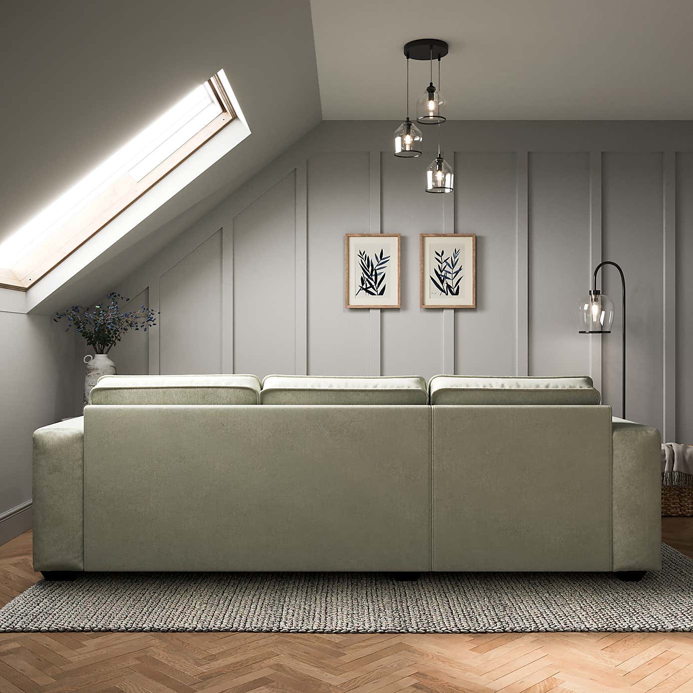 Claude Soft Tonal Chenille Corner Chaise Sofa