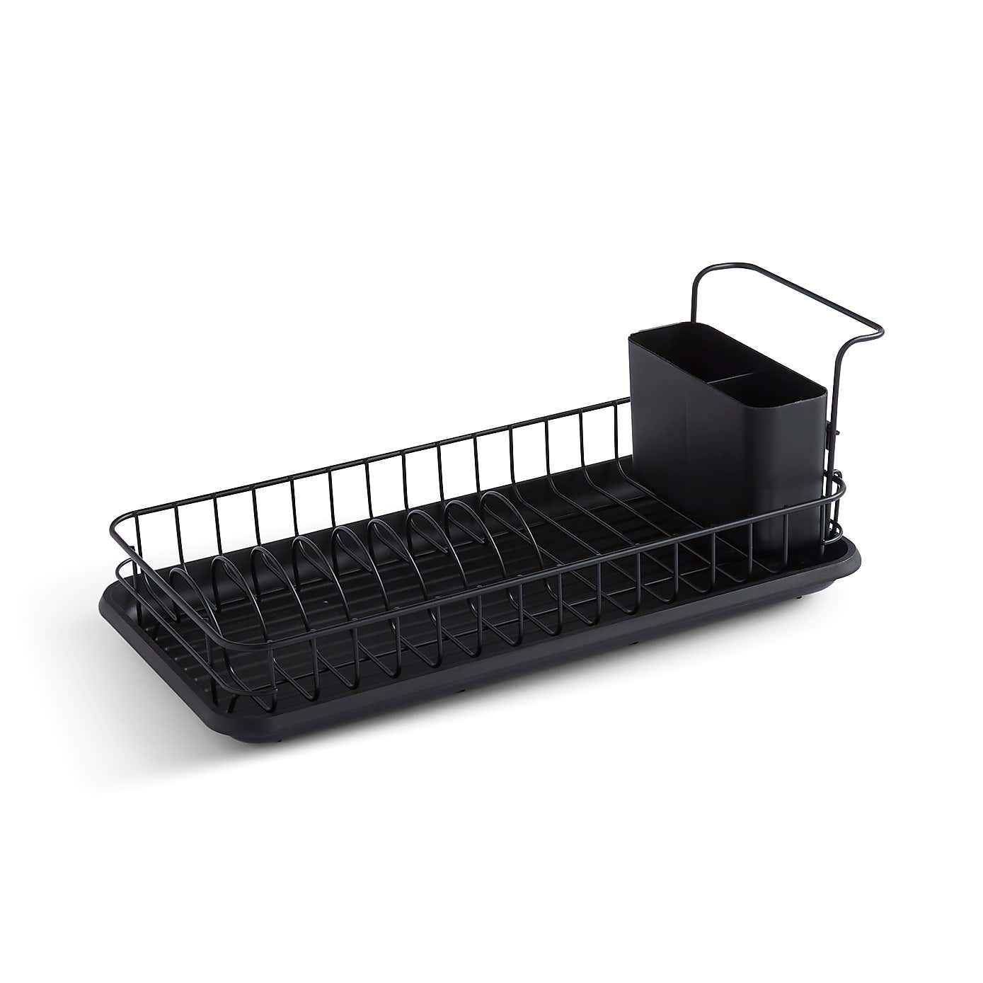 Compact Iron Steel Black Dish Rack