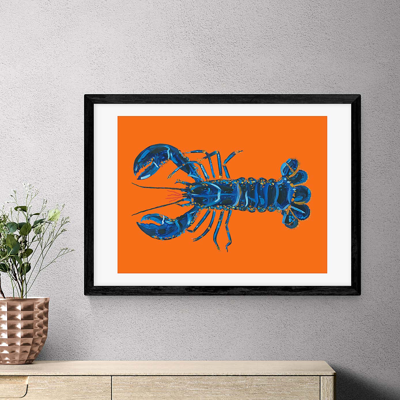 East End Prints Lobster on Orange by Alice Straker