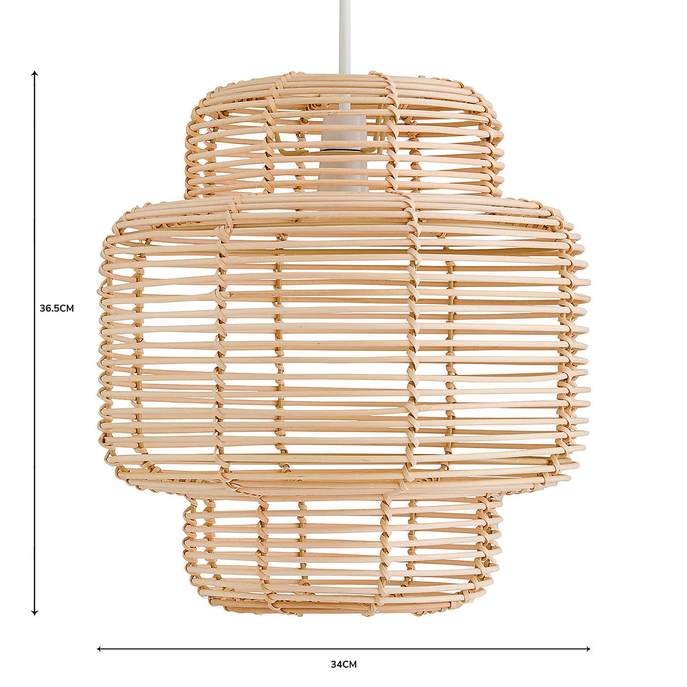 Wicker Tiered Easy Fit Pendant Shade