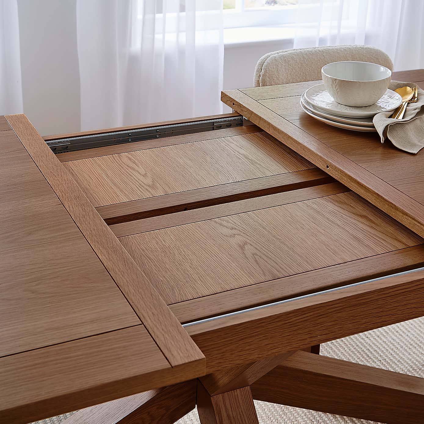 Xavi 10 Seater Rectangular Extendable Dining Table, Oak