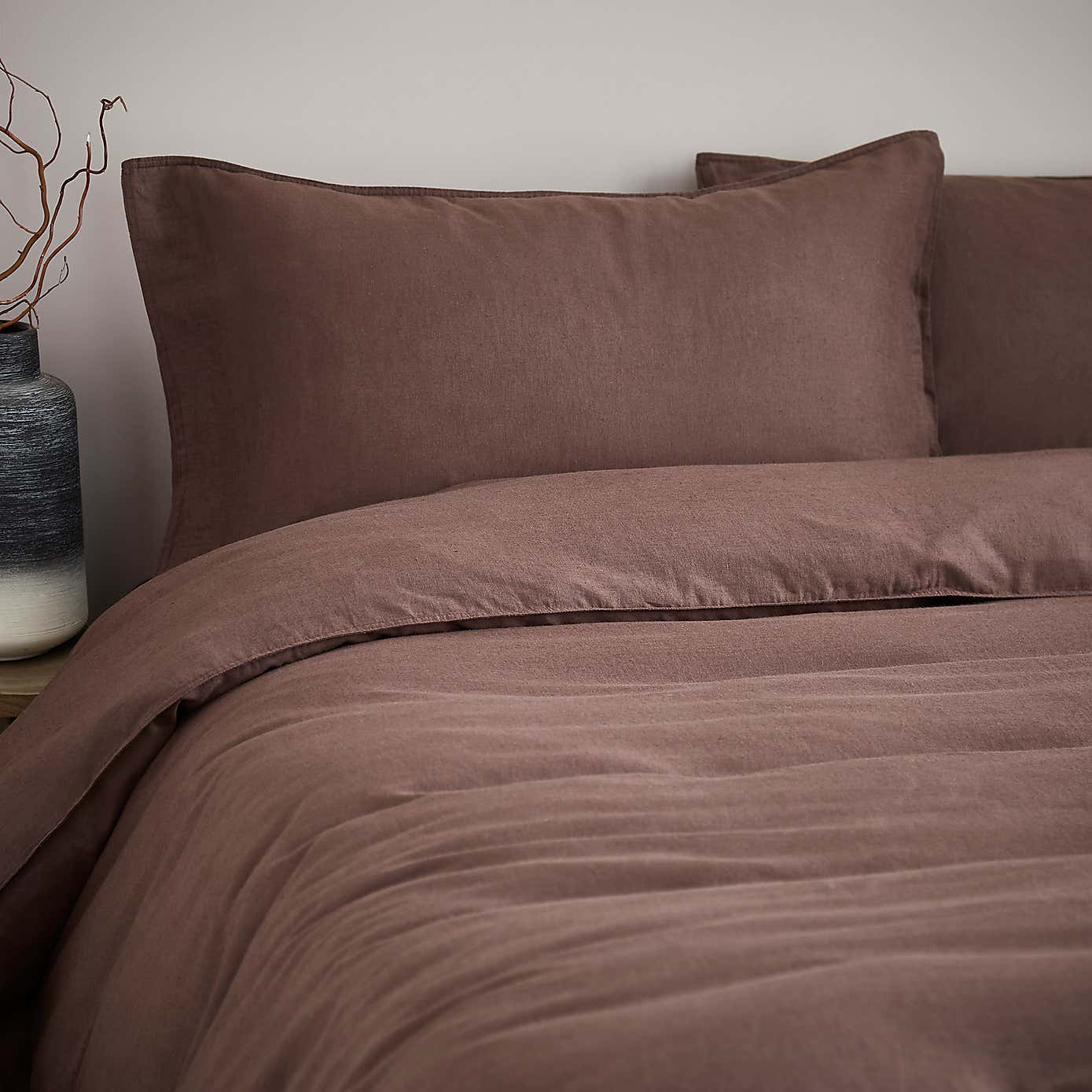 Cotton Linen White Duvet Cover & Pillowcase Set