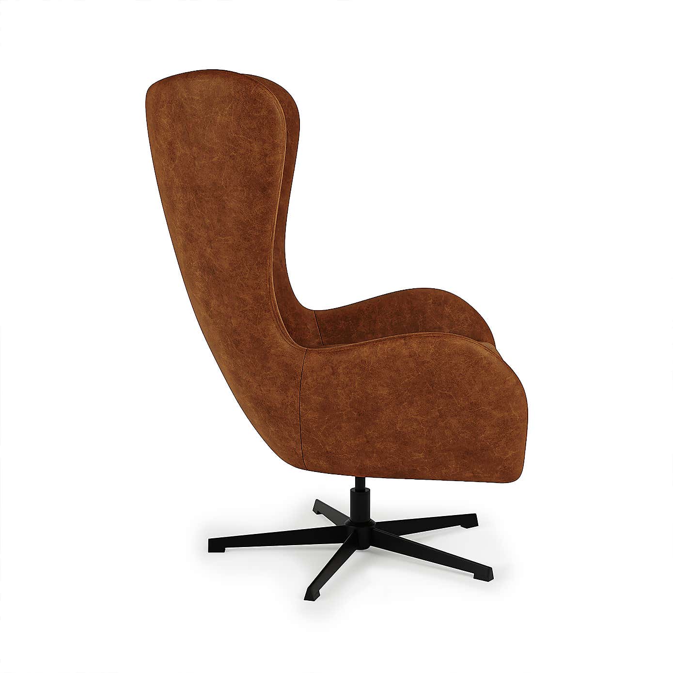 Kuvert Faux Leather Swivel Chair, Tan