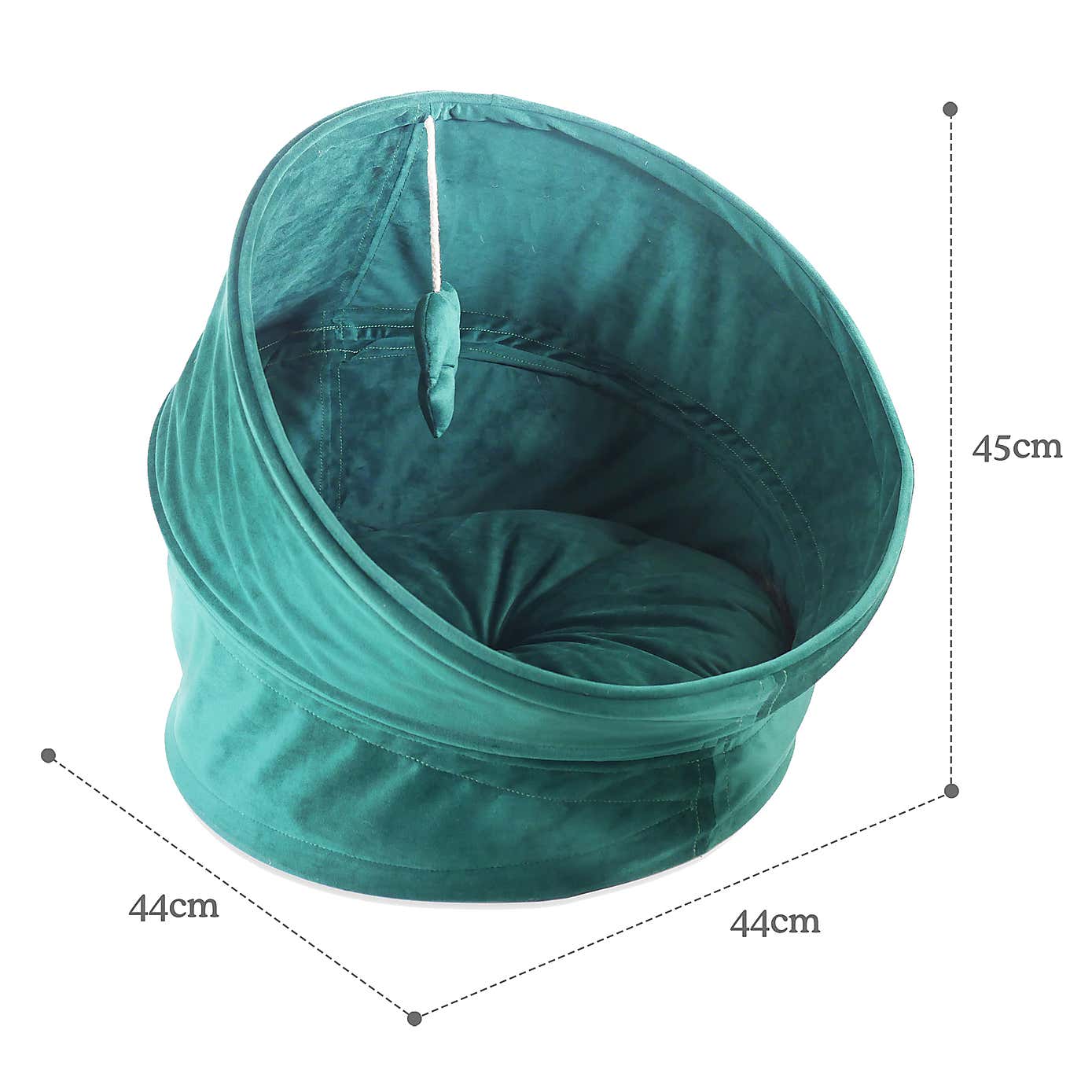 Rosewood Velvet Canopy Green Cat Bed