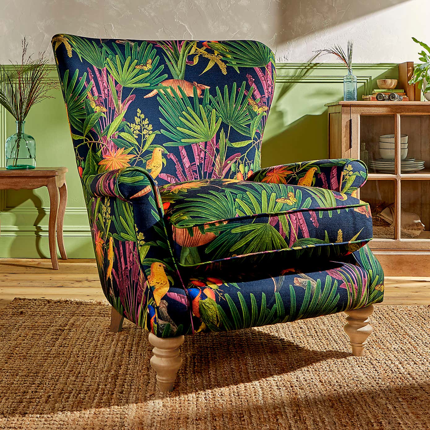 Charlbury Tropical Treasures Print Occasional Armchair
