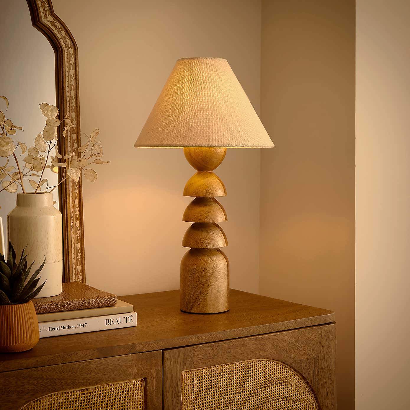 Juniper Stacked Wooden Table Lamp