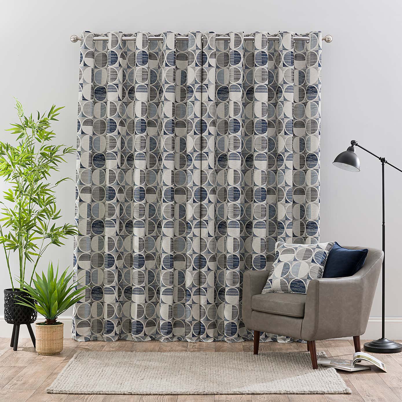 Cai Circle Jacquard Eyelet Curtains
