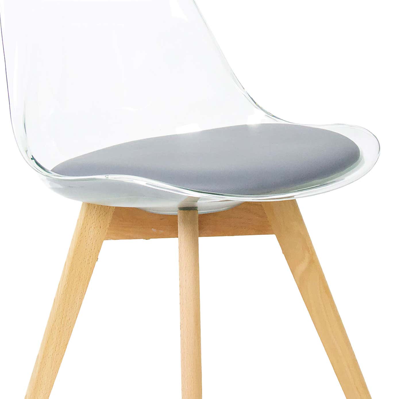 Fusion Living Soho Clear Plastic Dining Chair with Squared Legs