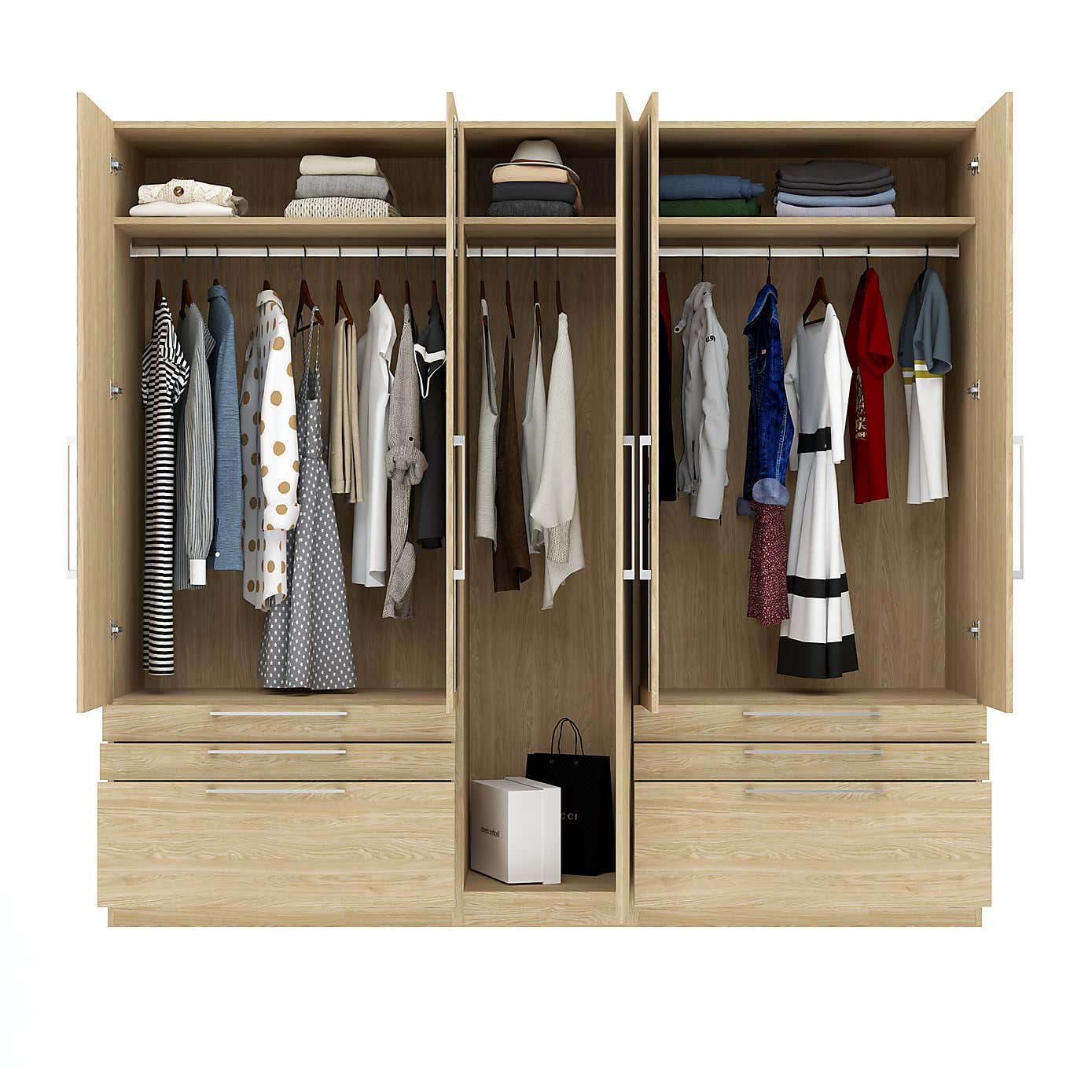 Foster 5 Door 6 Drawer Wardrobe