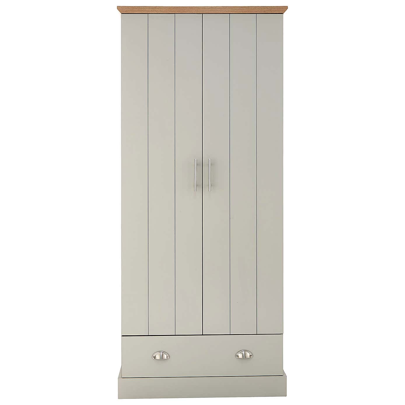 Kendal Double 1 Drawer Wardrobe, Grey