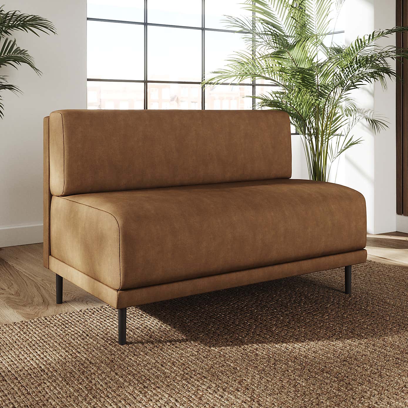 Mae Long Dining Bench, Faux Leather