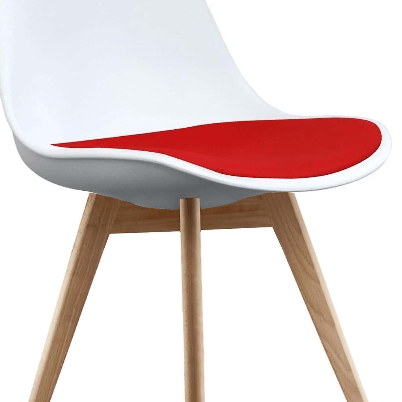 Fusion Living Soho White Plastic Dining Chair with Squared Legs