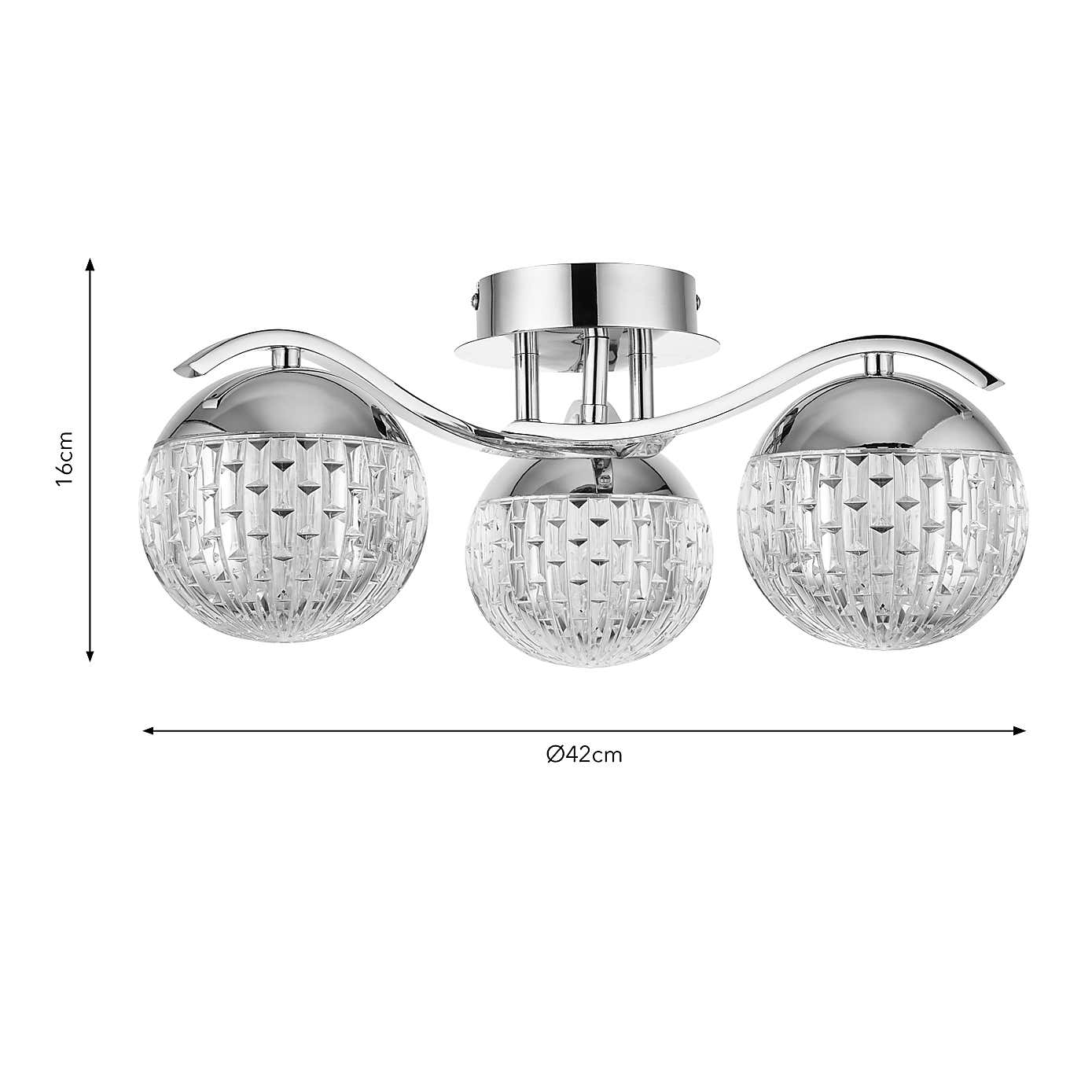 Valence 3 Light Flush Ceiling Light