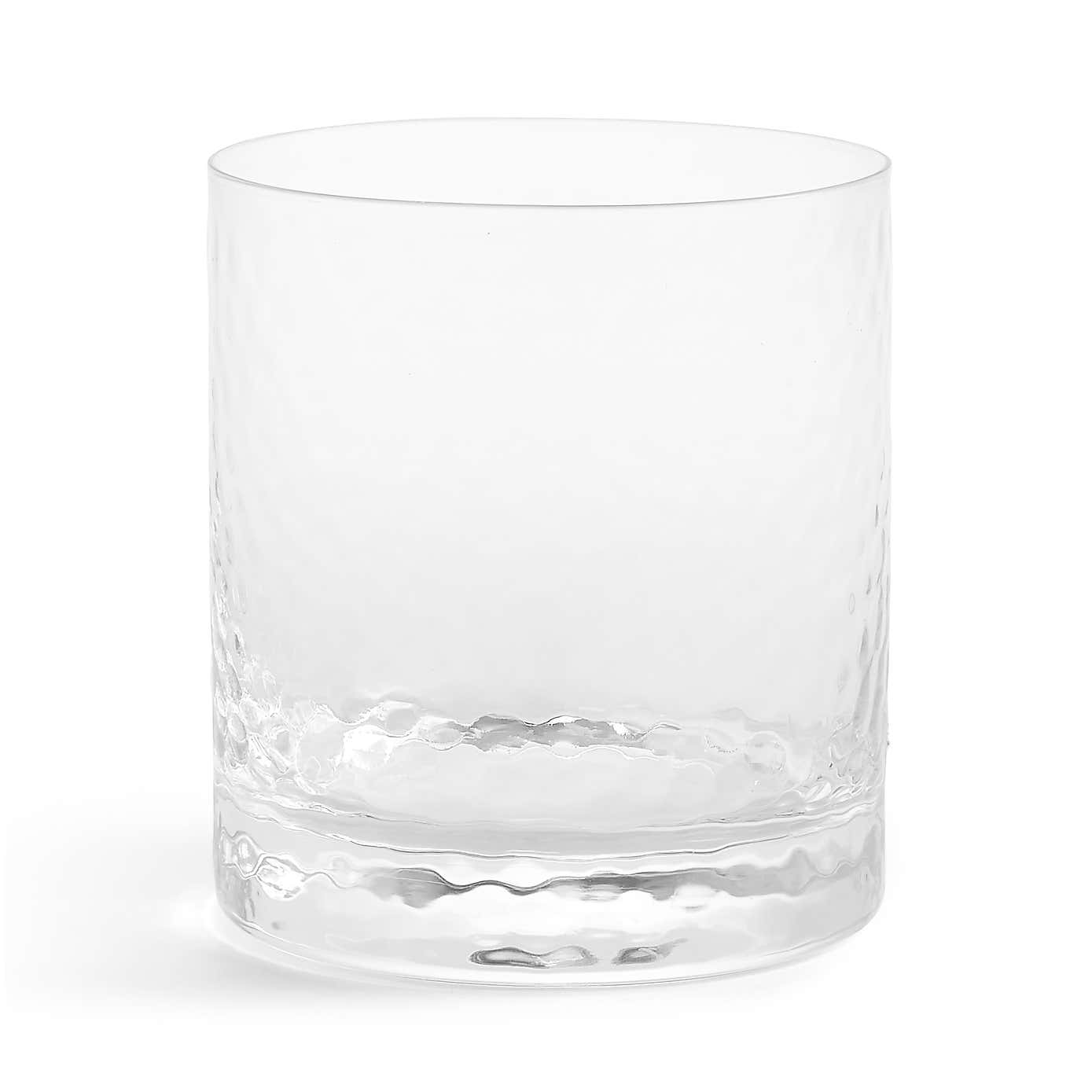 Hammered Clear Glass Tumbler
