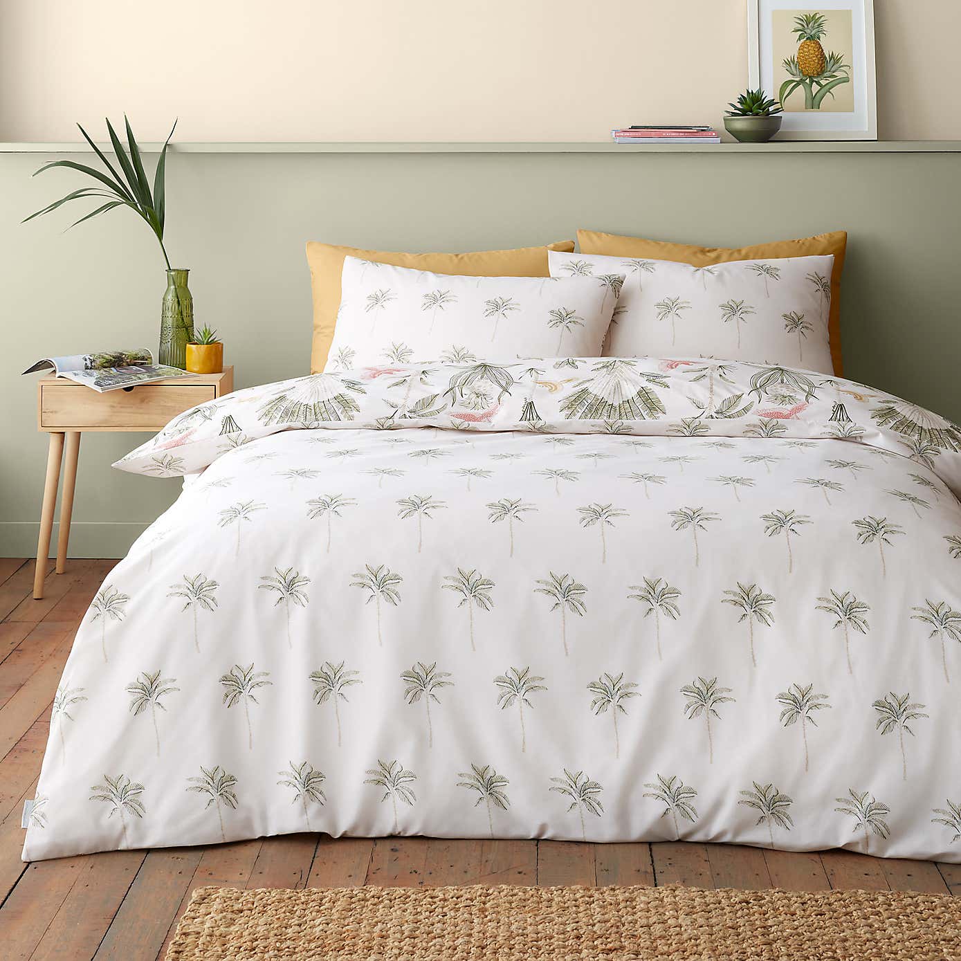 Catherine Lansfield Paradiso Palm Reversible Duvet Cover & Pillowcase Set