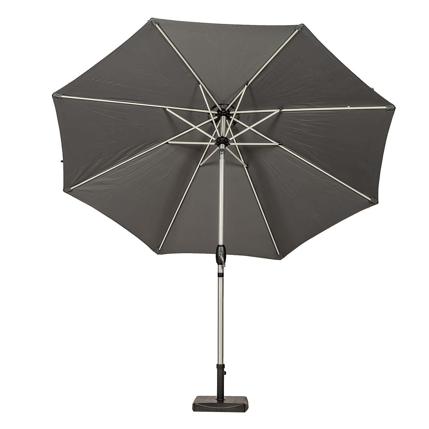 3m Royal Craft Brushed Aluminium Crank and Tilt Parasol