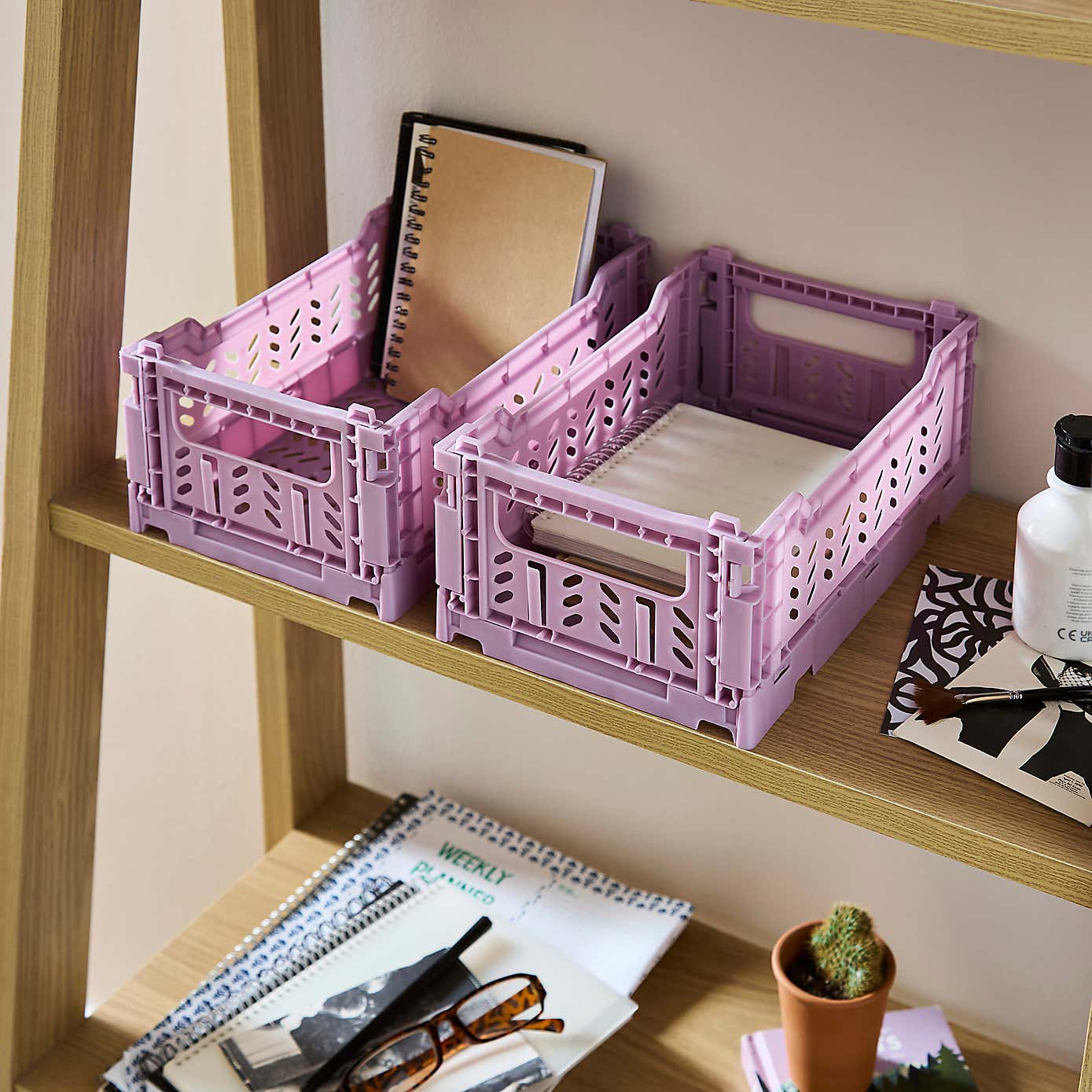 Pack of 2 Foldable Crates