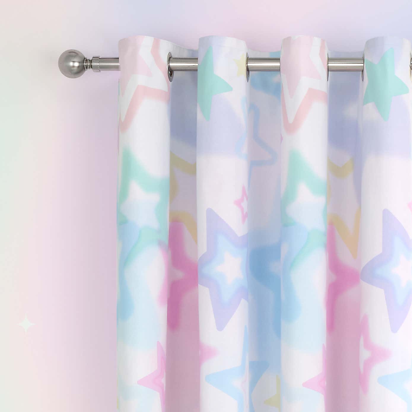 Catherine Lansfield White Ombre Stars Eyelet Curtains