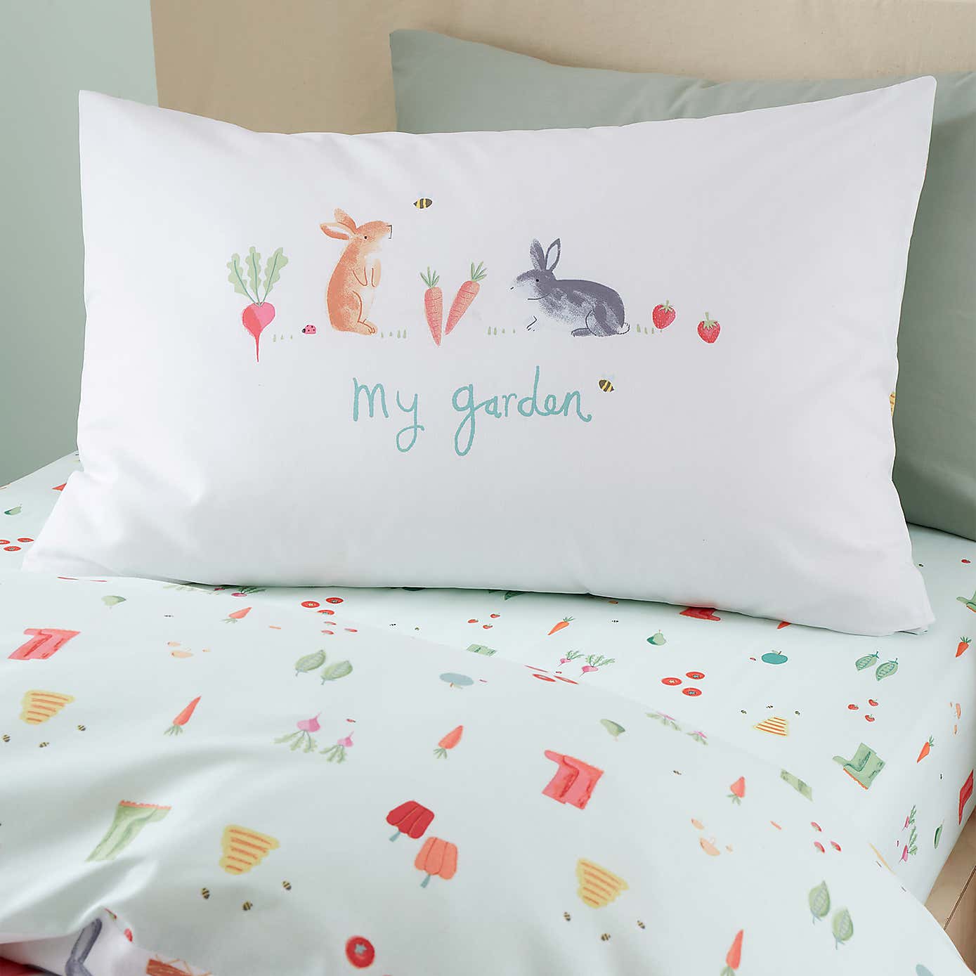 Catherine Lansfield My Allotment Polycotton Duvet Cover & Pillowcase Set