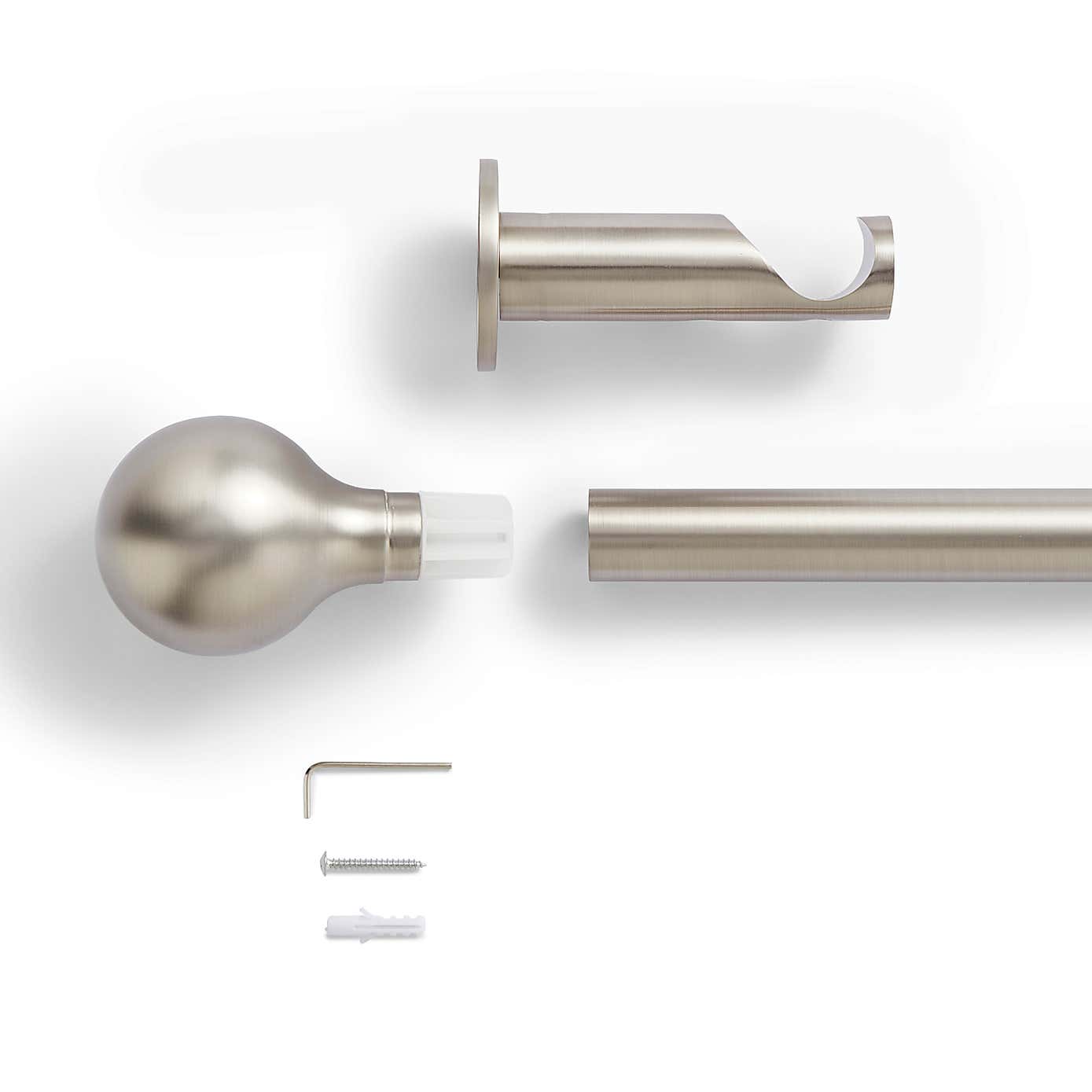 Contemporary Ball Fixed Metal Curtain Pole