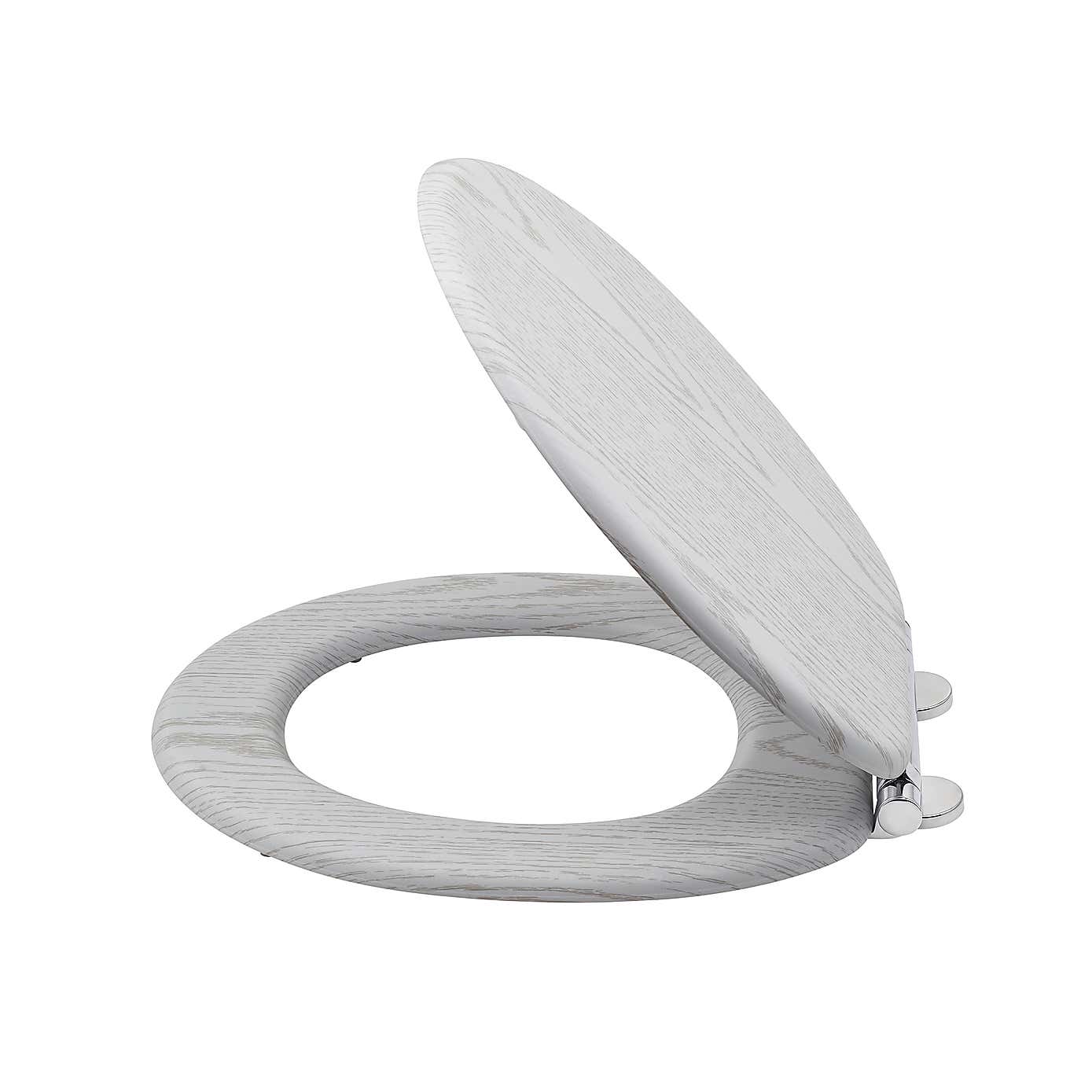 White Oak Effect Toilet Seat
