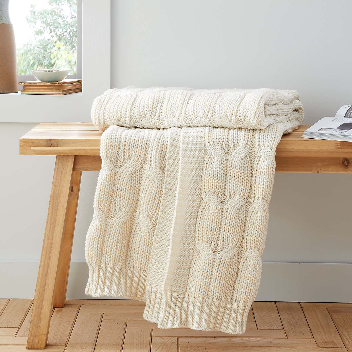 Chunky Marl Knit Throw 130cm x 170cm