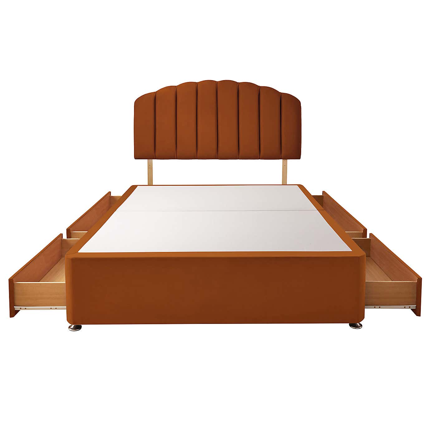 Silentnight 2 Drawer Divan Bed With Velvet Merlin Headboard