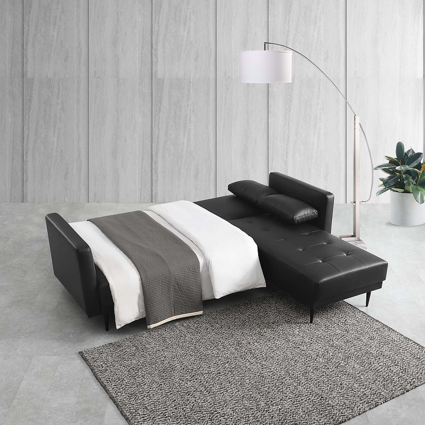 Selma Faux Leather Corner Double Sofa Bed