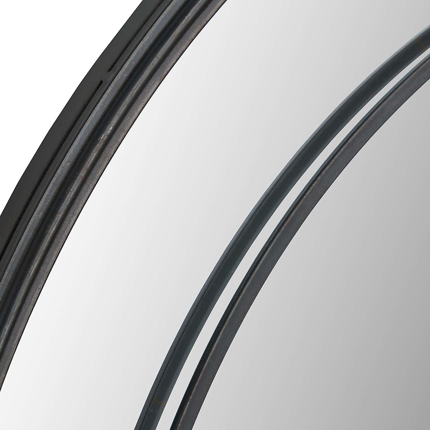 Antique Bronze Metal Round Wall Mirror