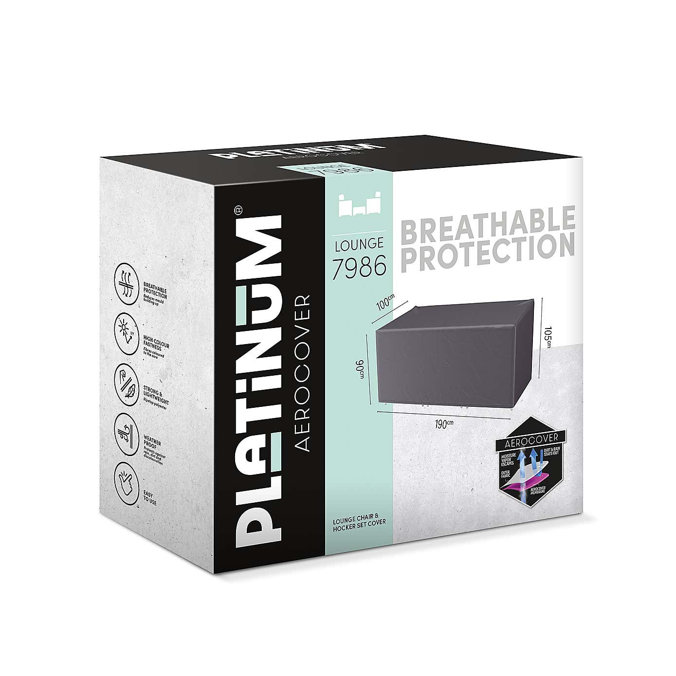 Aerocover Lounge Chair and Hocker Cover Set