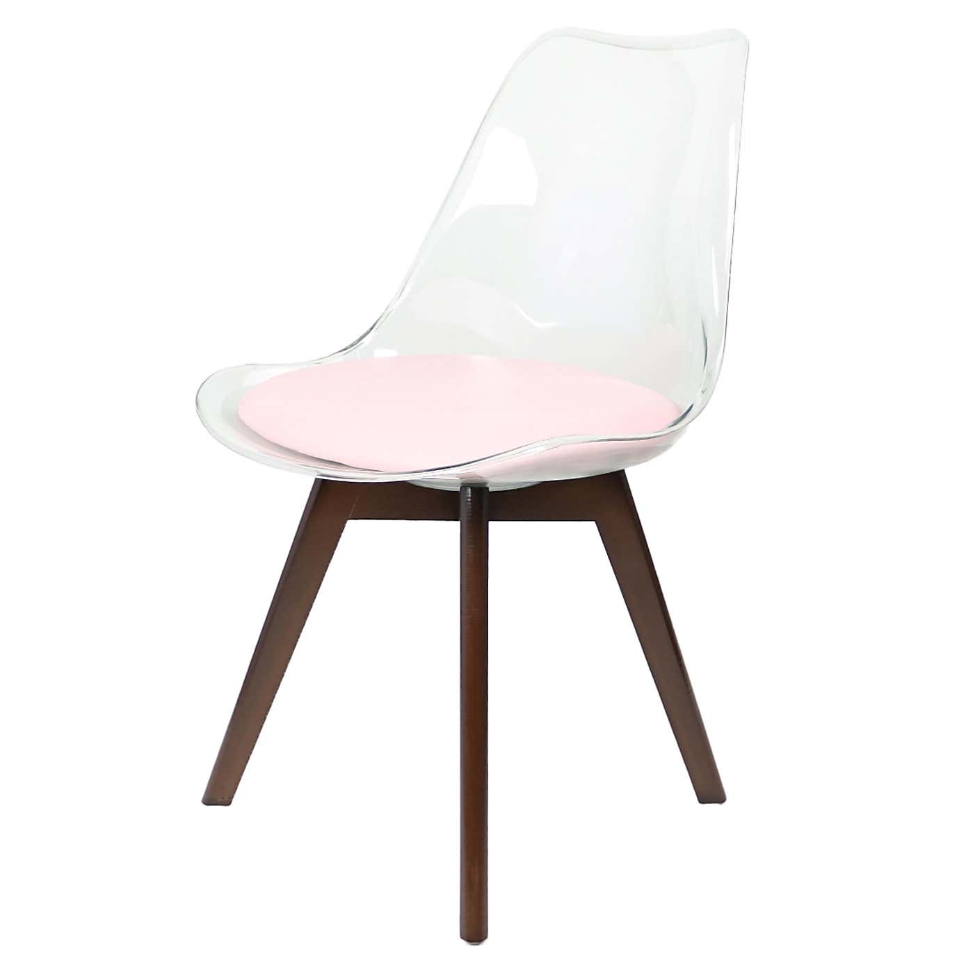 Fusion Living Soho Clear Plastic Dining Chair with Squared Legs