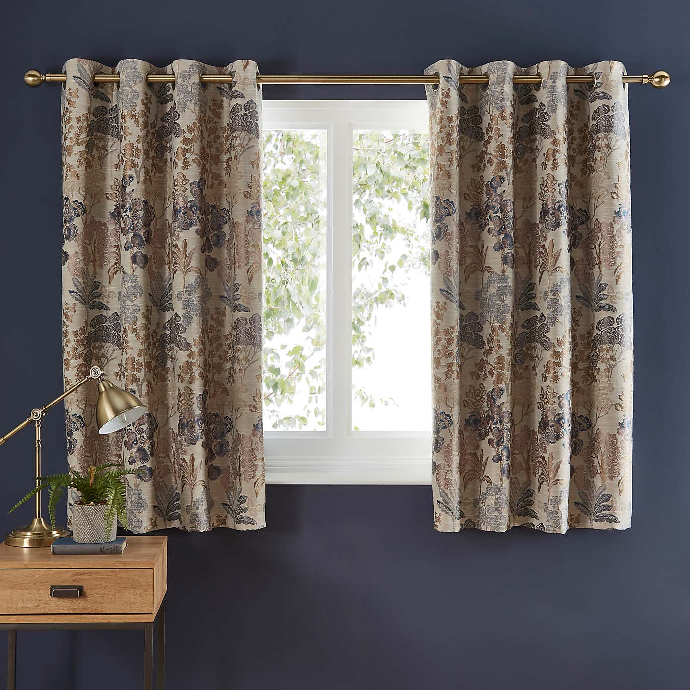 Folk Tree Eyelet Curtains
