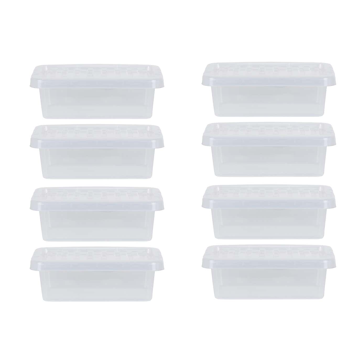 Wham Crystal Set of 8 Clear Boxes & Lids, 4L