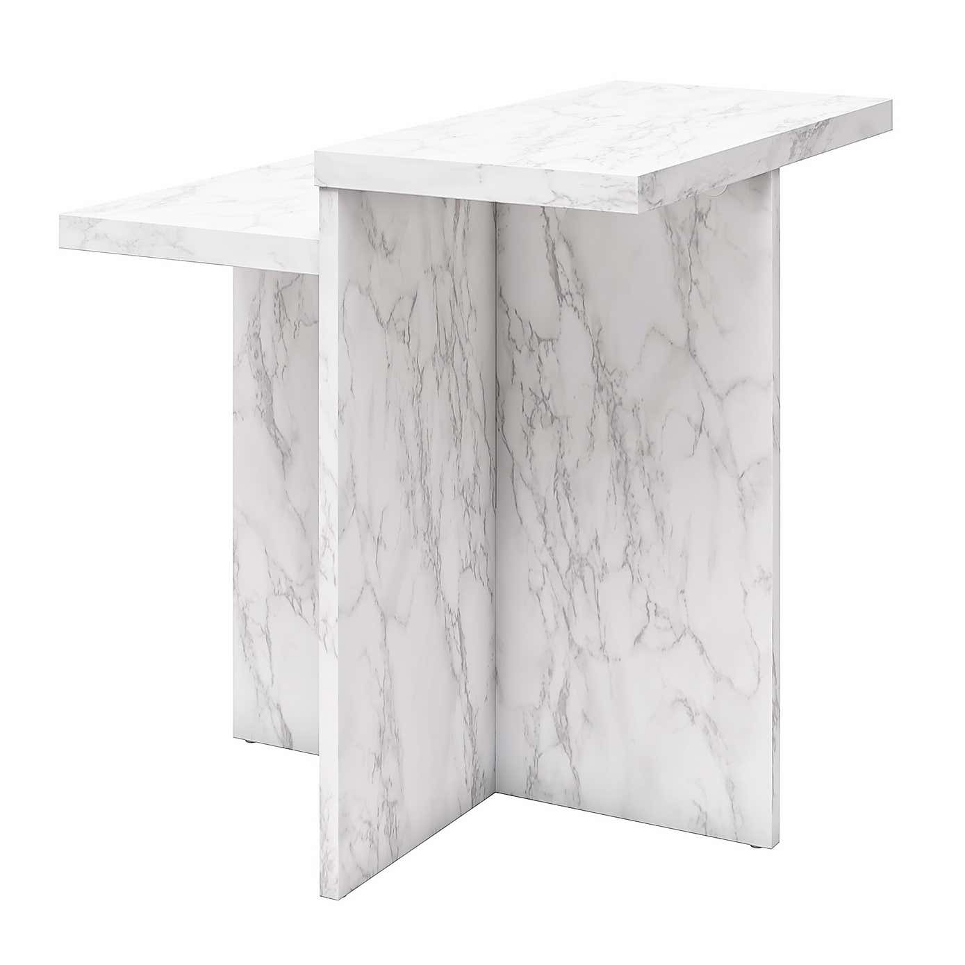 Brielle Side Table, Faux Marble