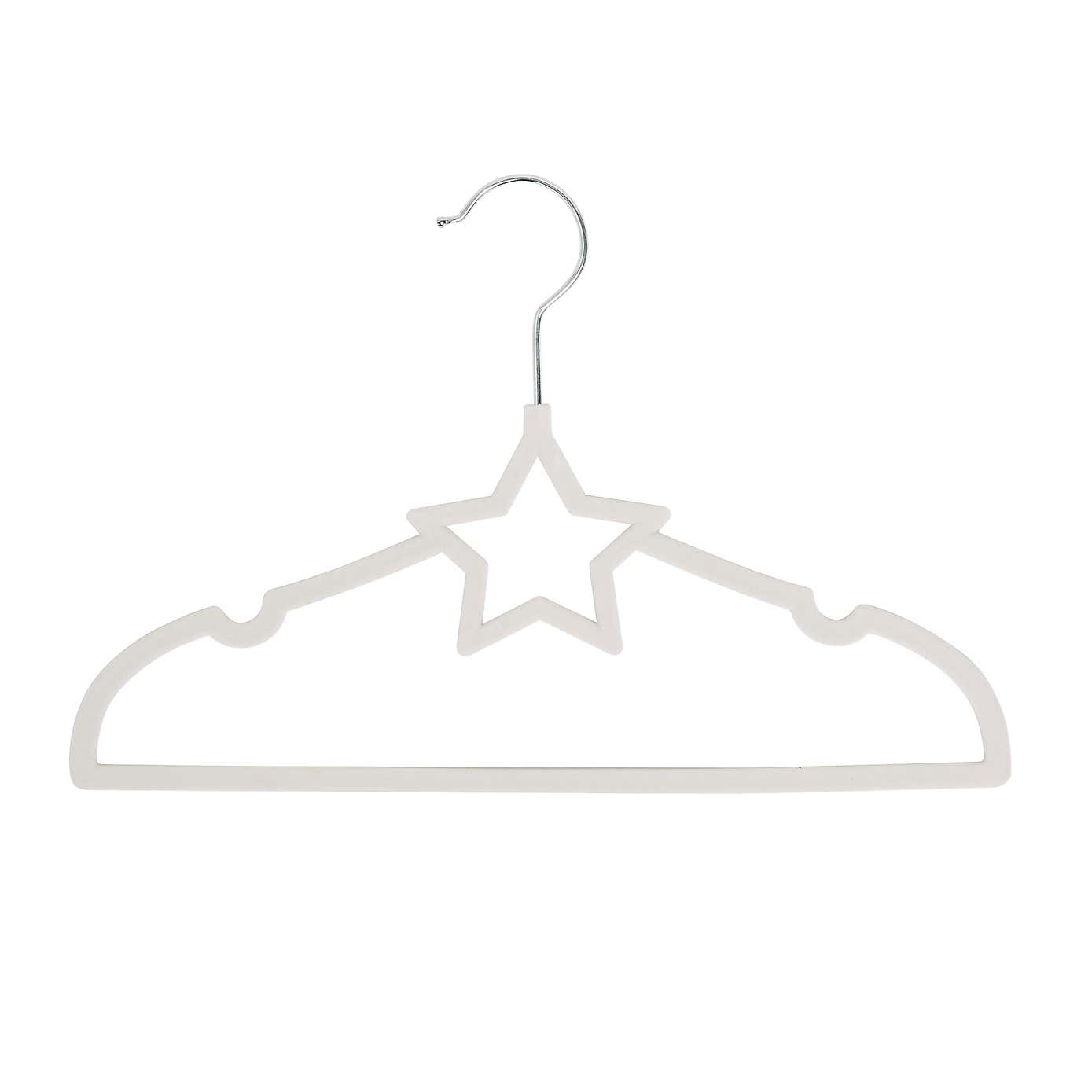 Set Of 25 Flocked Kids Star Shaped Hangers