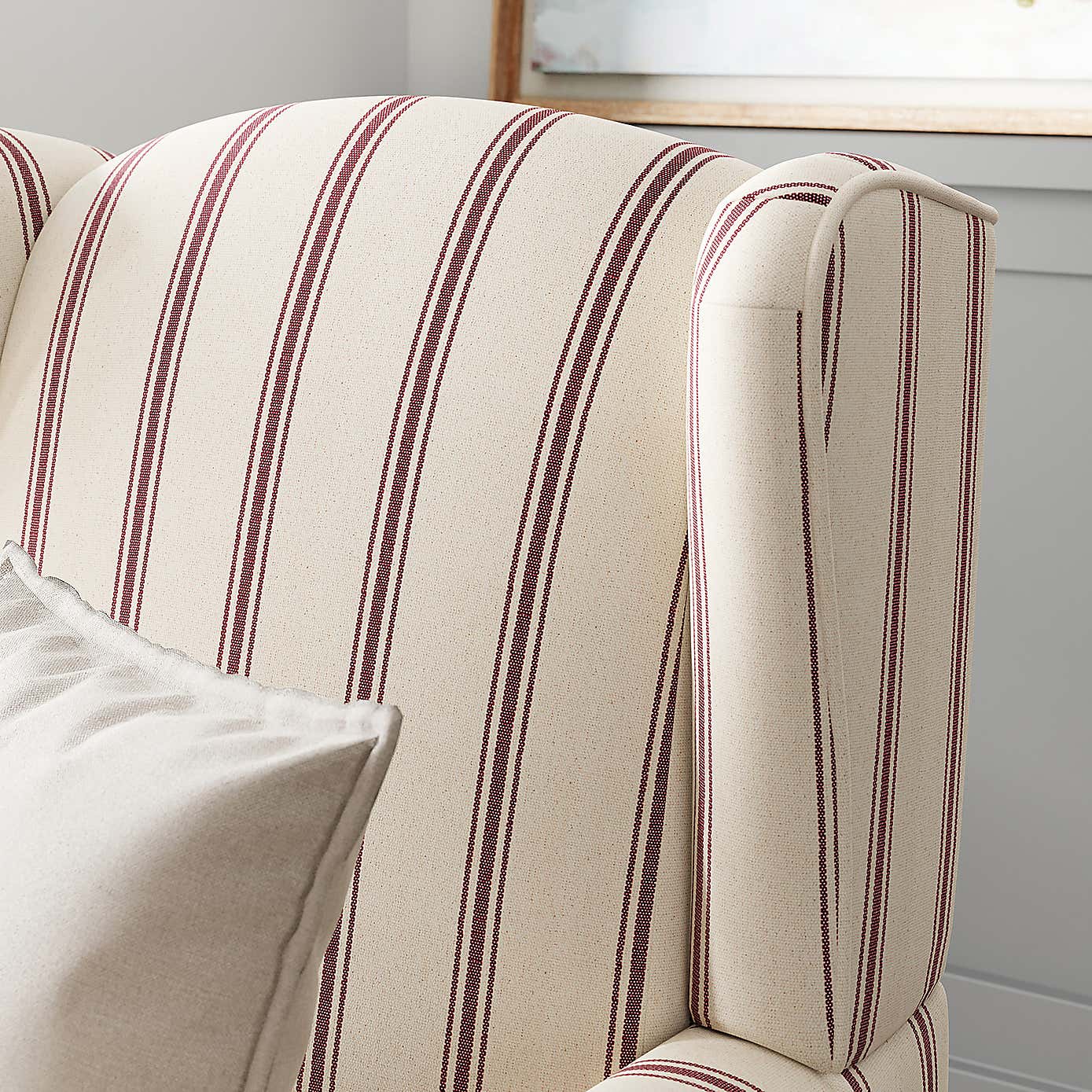 Oswald Pinstripe Wingback Armchair